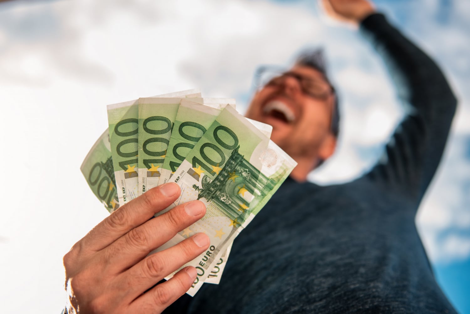 man holding money