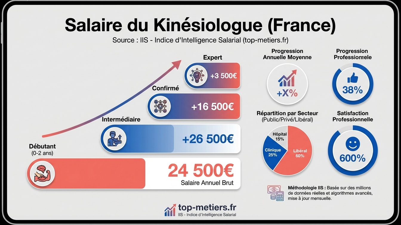 Salaire Kinésiologue infographie IIS Top-metiers